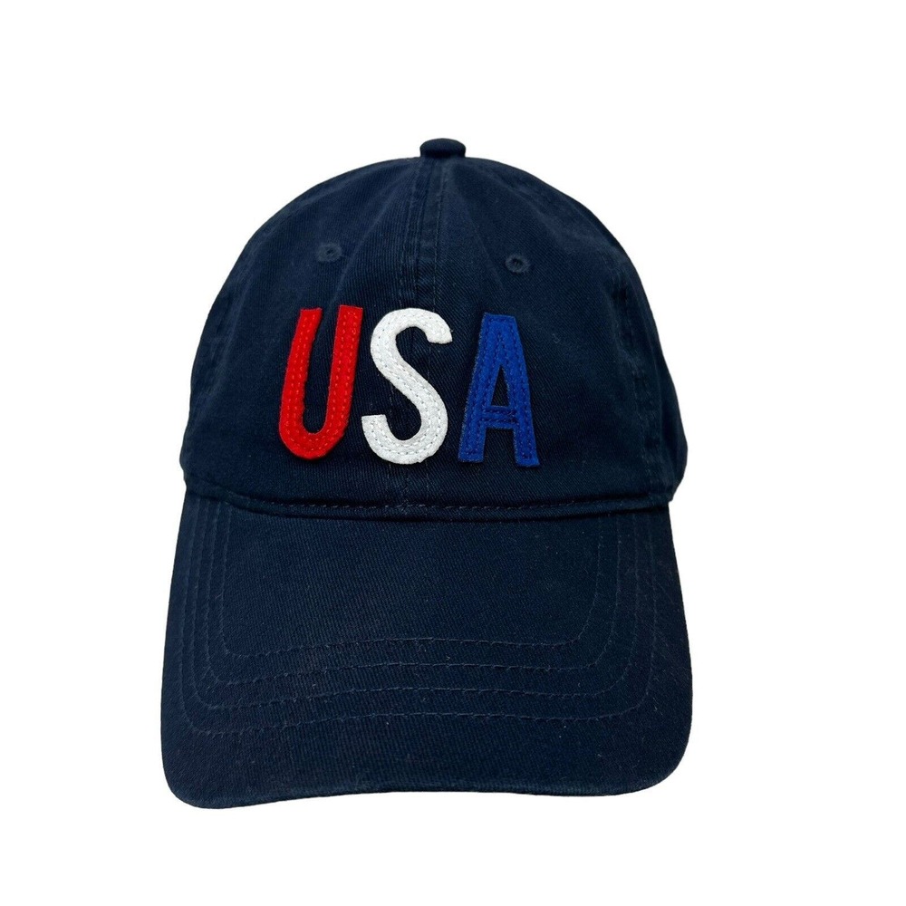 Old Navy Hat Cap USA Red White Blue Strapback Adjustable American